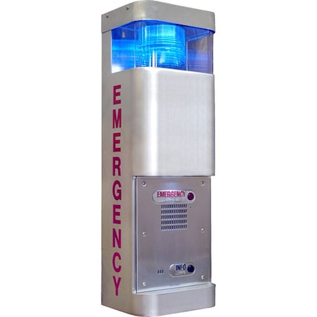 Talkaphone Brushed Stainless Steel Wall Mounted Phone Station w/ Integrated Blue ETP-WM24